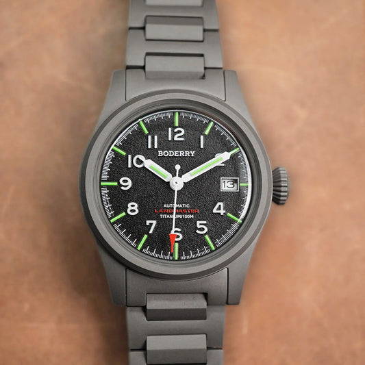 Boderry Landmaster Titanium 100m Black Dial Seiko NH35A