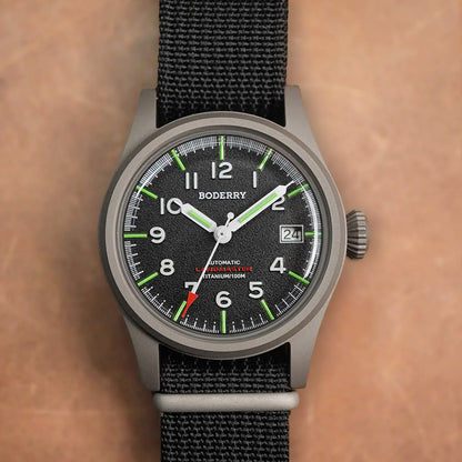 Boderry Landmaster Titanium 100m Black Dial Seiko NH35A