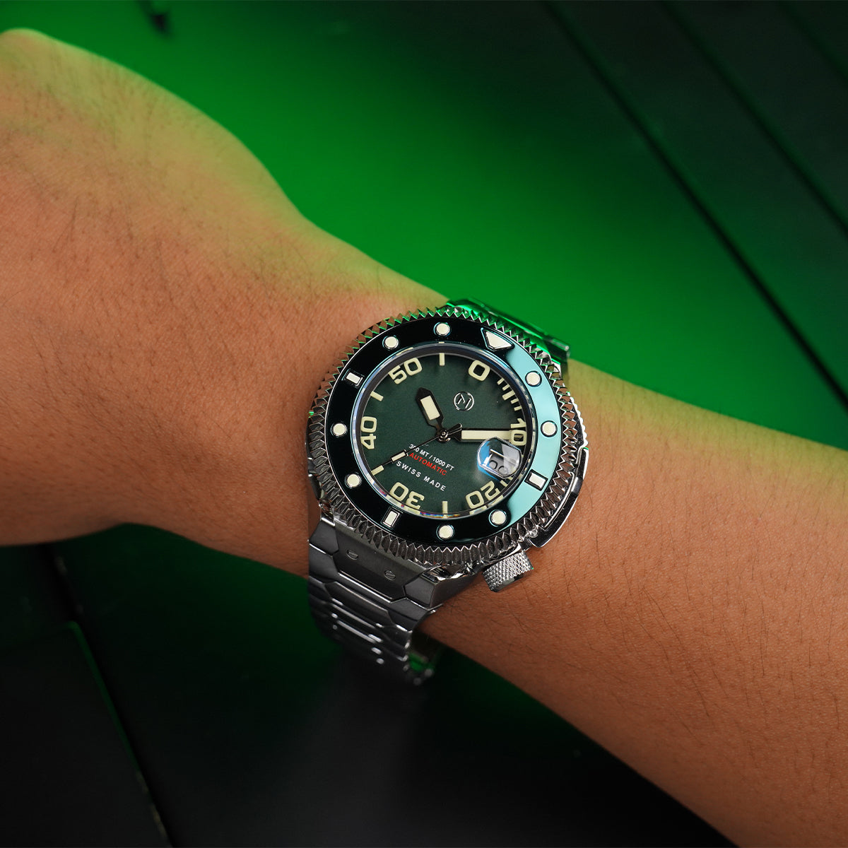 Atlantean II N003-07 Green Sand Blast Dial