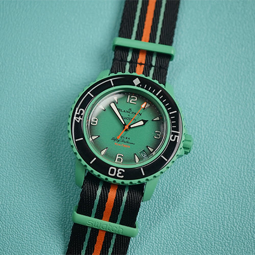 Swatch X Blancpain Indian Ocean Green Bioceramic - Horology Story Youtube Store
