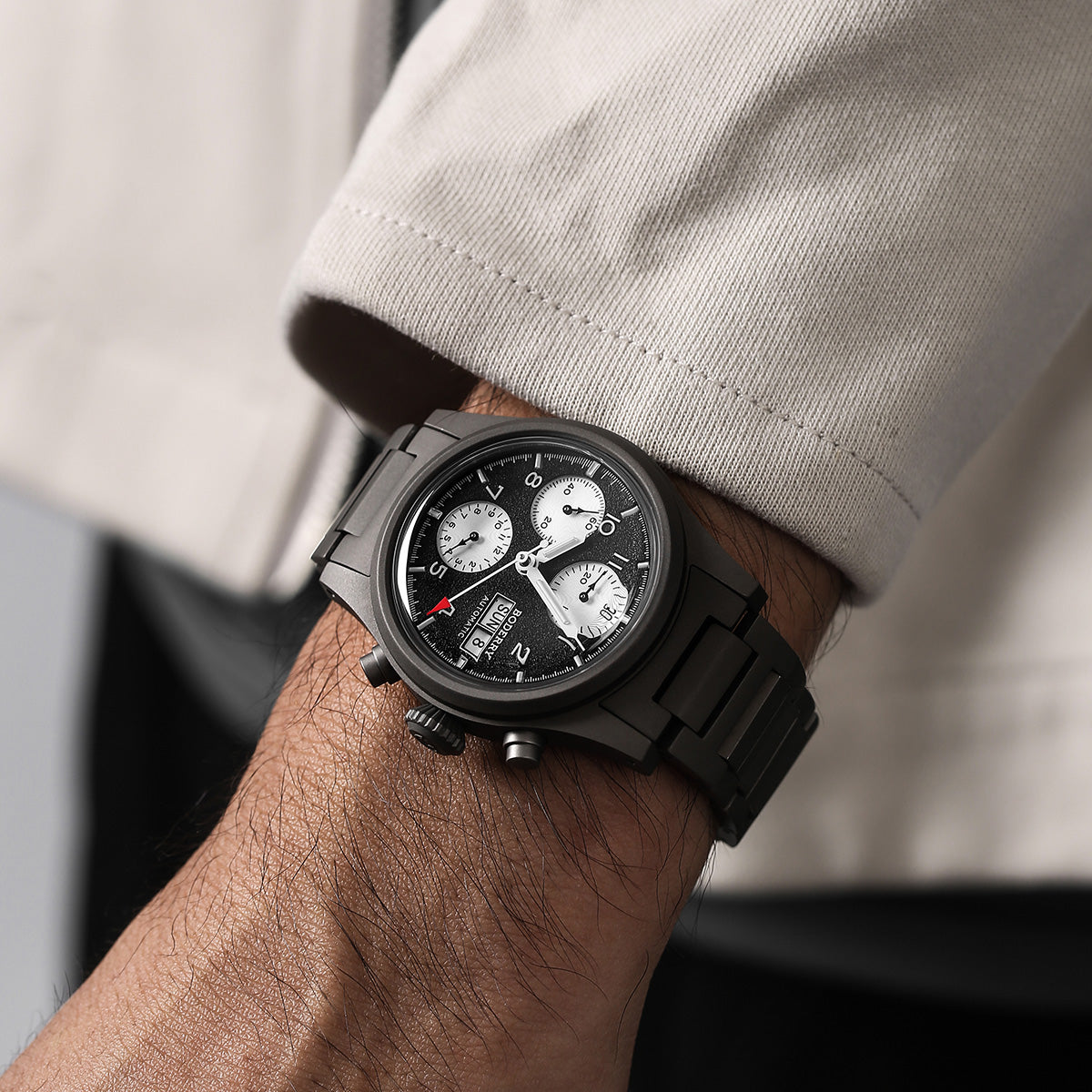 Boderry Landmaster Crhonograph Reverse Panda Dial (Early Bird)