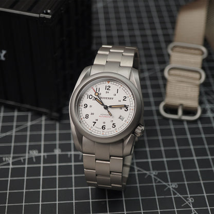 Boderry Voyager Titanium Field 100m Titanium Bracelet - Horology Story Youtube Store