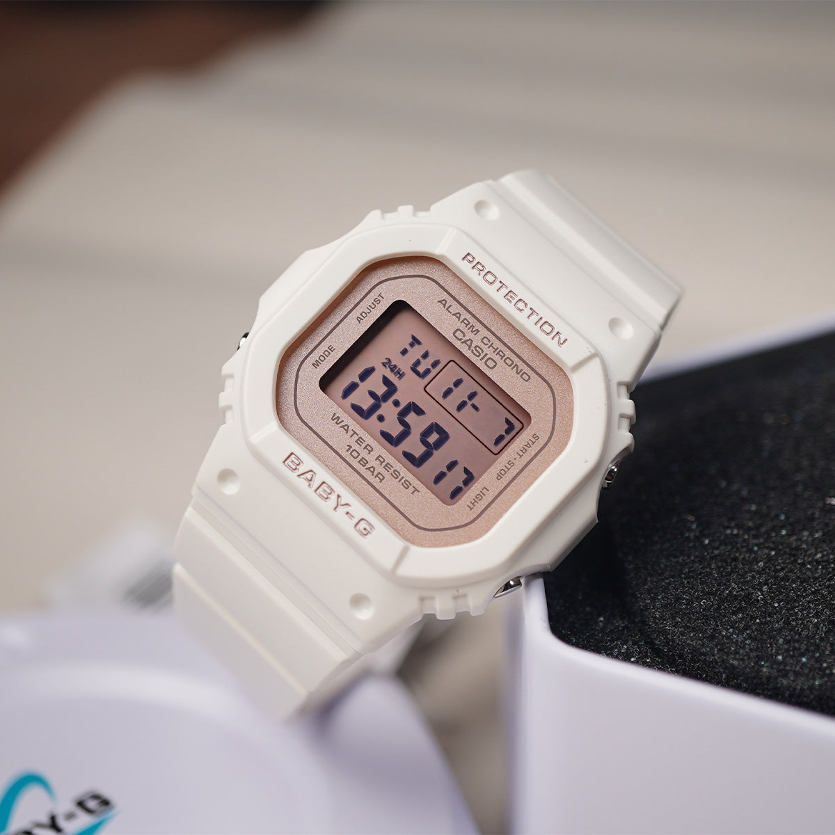 Casio Baby-G 37.9mm BGD-565SC-4 Resin White Pastel Case Pink Dial - Horology Story Youtube Store