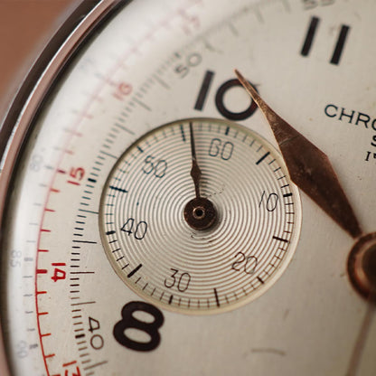 Chronographe Suisse Vintage Watch Patina Dial - Horology Story Youtube Store