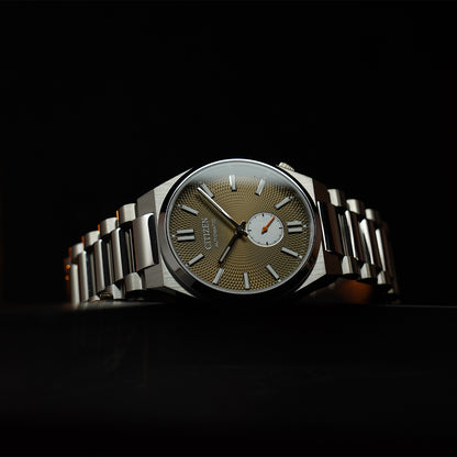 Citizen Tsuyosa Mechanical NK5010-51X Small Second Olive Green Guilloche Dial