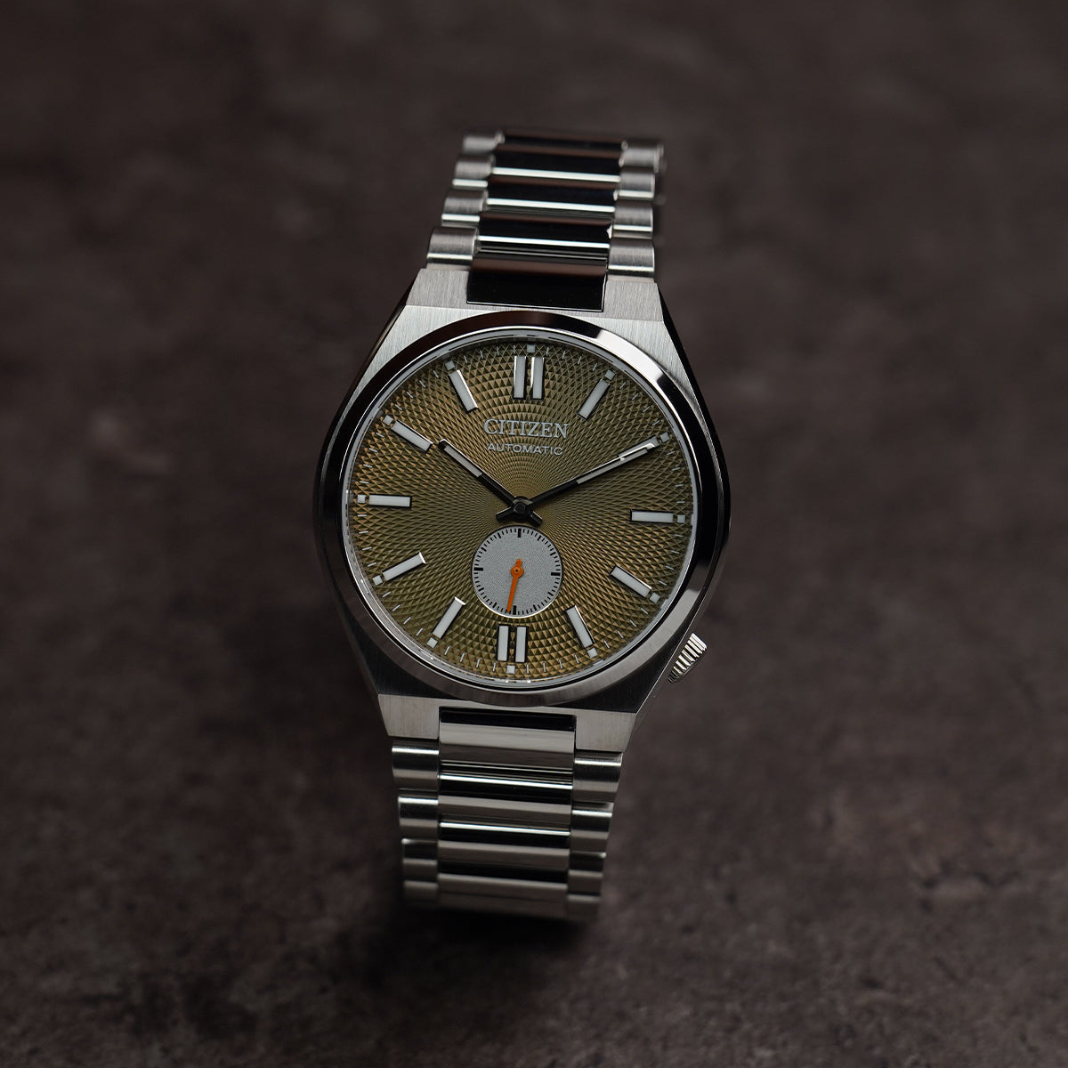 Citizen Tsuyosa Mechanical NK5010-51X Small Second Olive Green Guilloche Dial