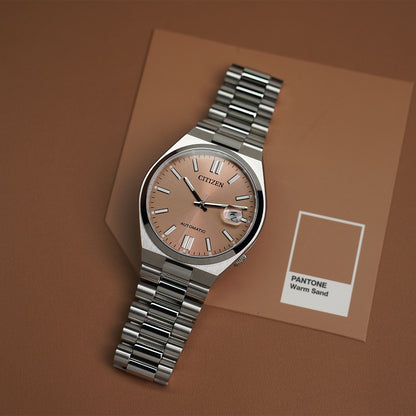 Citizen Tsuyosa NJ0158-89Y X Pantone Warm Sand Brown Dial - Horology Story Youtube Store