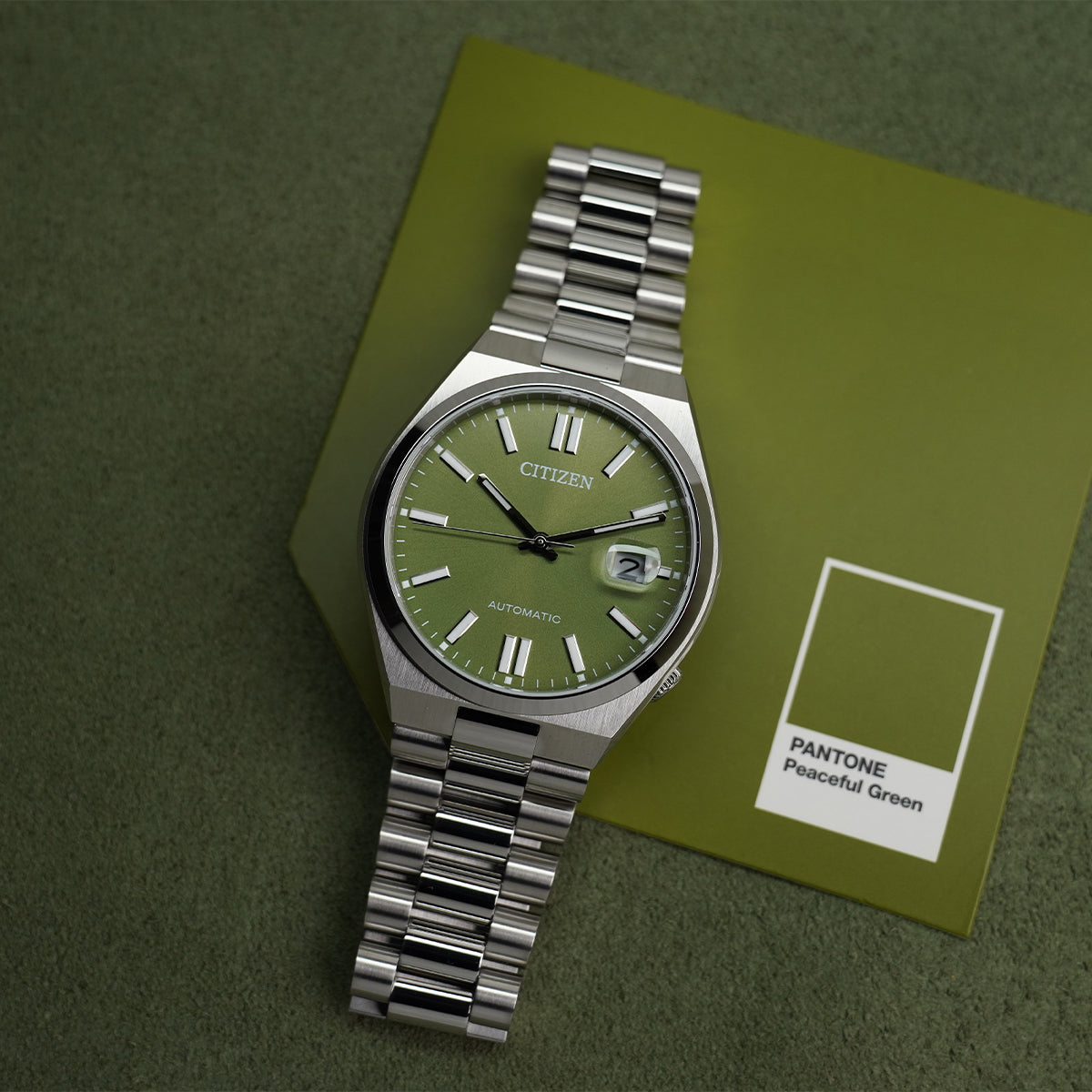 Citizen Tsuyosa NJ0158-89Z X Pantone Peaceful Green Dial - Horology Story Youtube Store