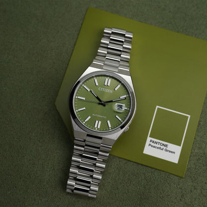 Citizen Tsuyosa NJ0158-89Z X Pantone Peaceful Green Dial - Horology Story Youtube Store