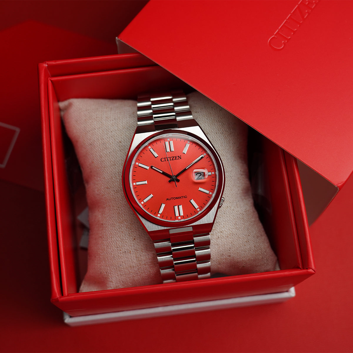 Citizen Tsuyosa NJ0158-89W X Pantone Blazing Red Dial - Horology Story Youtube Store