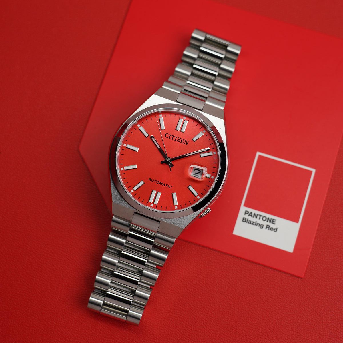 Citizen Tsuyosa NJ0158-89W X Pantone Blazing Red Dial - Horology Story Youtube Store