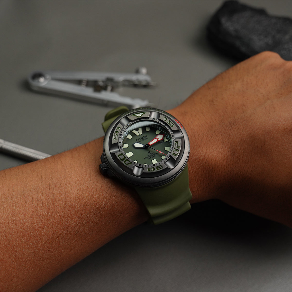 Citizen Promaster Marine BJ8057-17X Army Green Dial