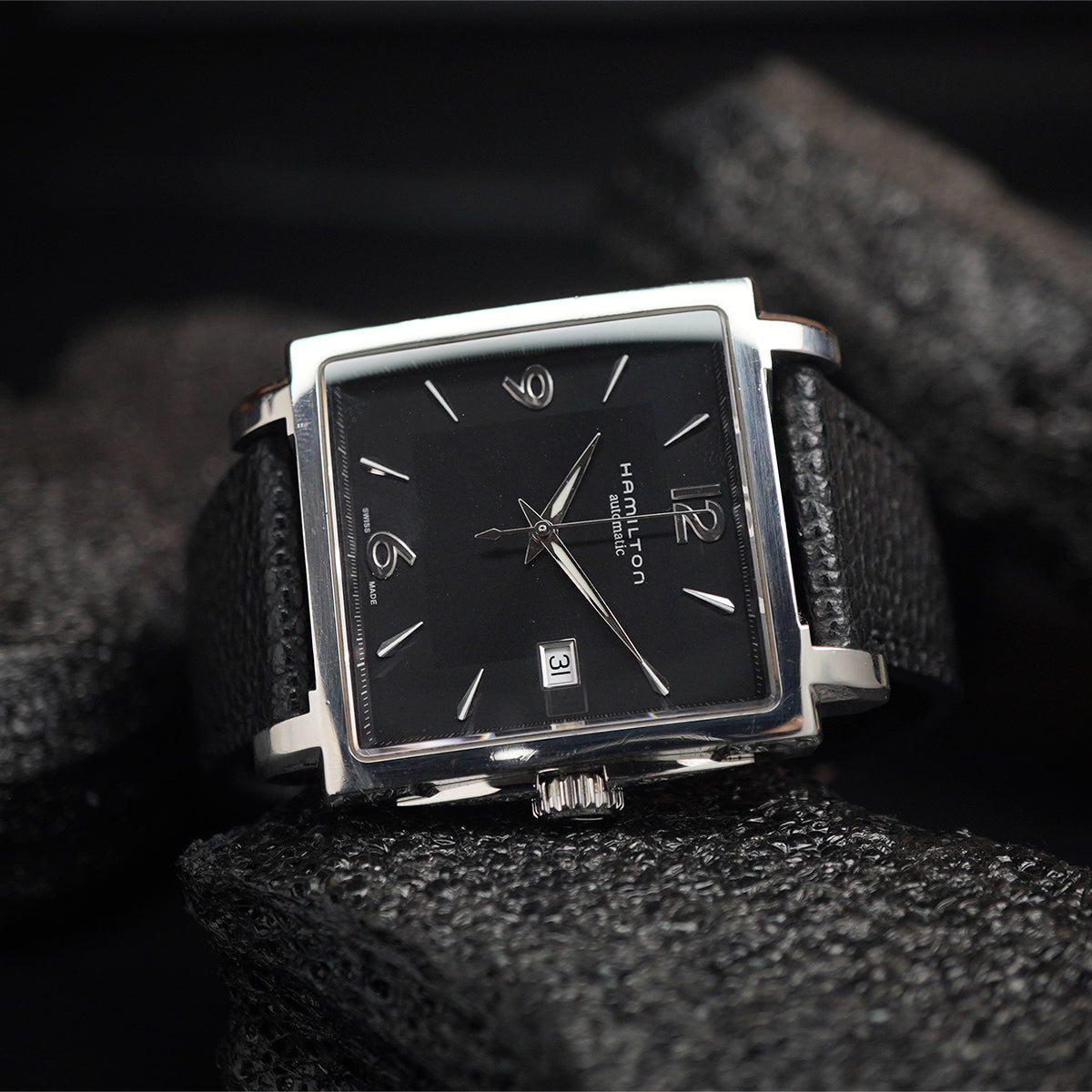 Hamilton JazzMaster H324150 Black Square Rare Vintage