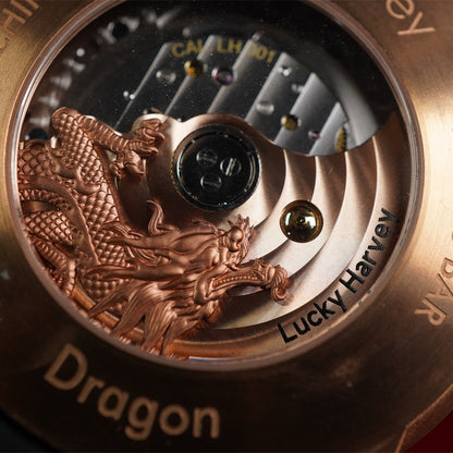 LUCKY HARVEY Rose Gold Dragon Ball Automatic