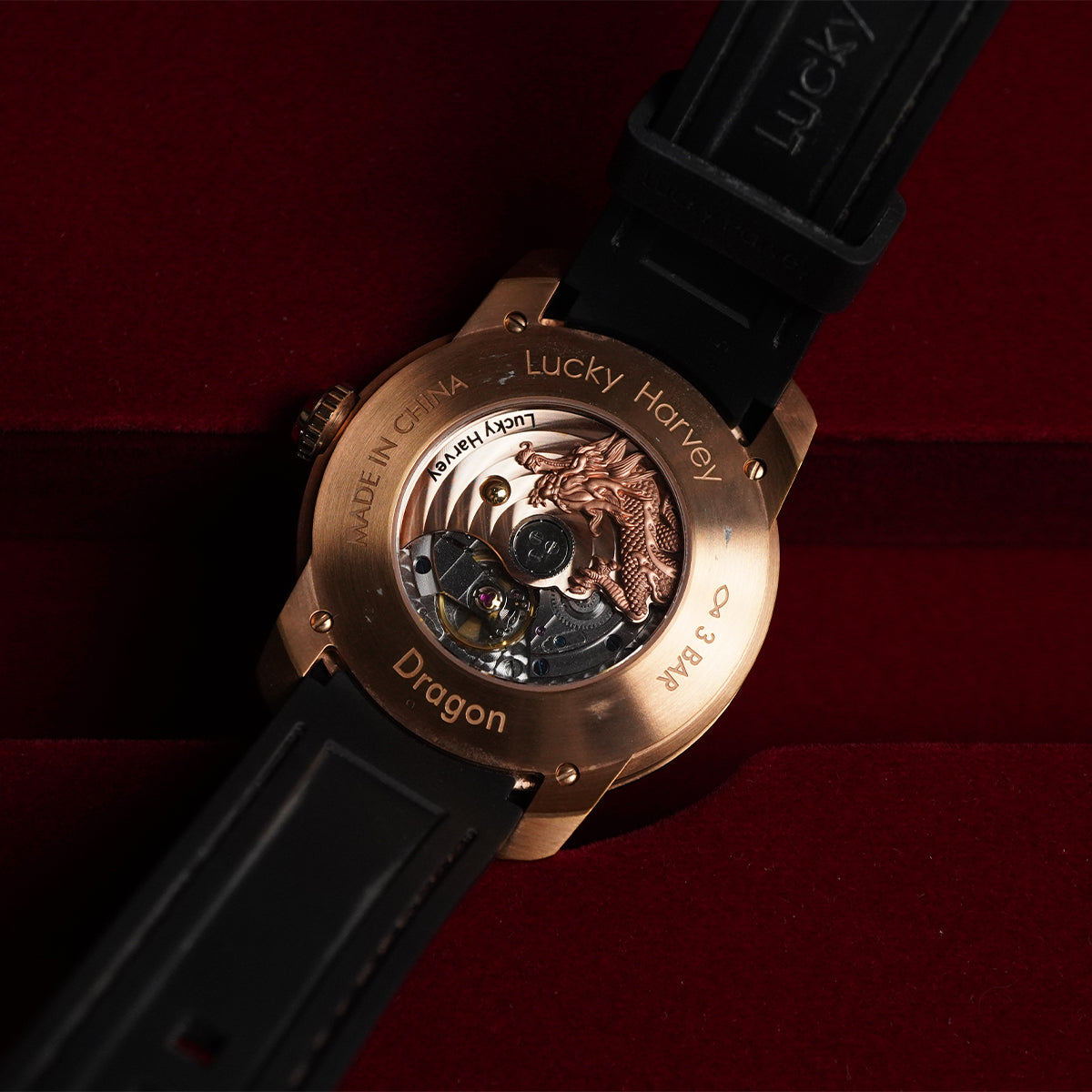 LUCKY HARVEY Rose Gold Dragon Ball Automatic