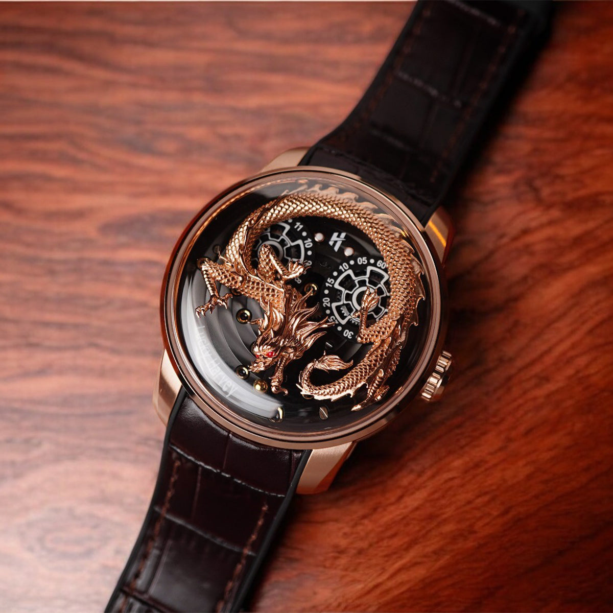 LUCKY HARVEY Rose Gold Dragon Ball Automatic