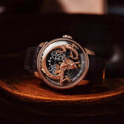 LUCKY HARVEY Rose Gold Dragon Ball Automatic