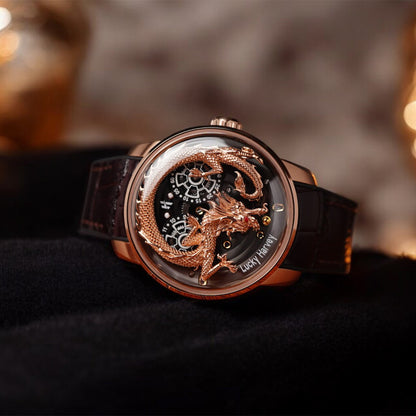 LUCKY HARVEY Rose Gold Dragon Ball Automatic