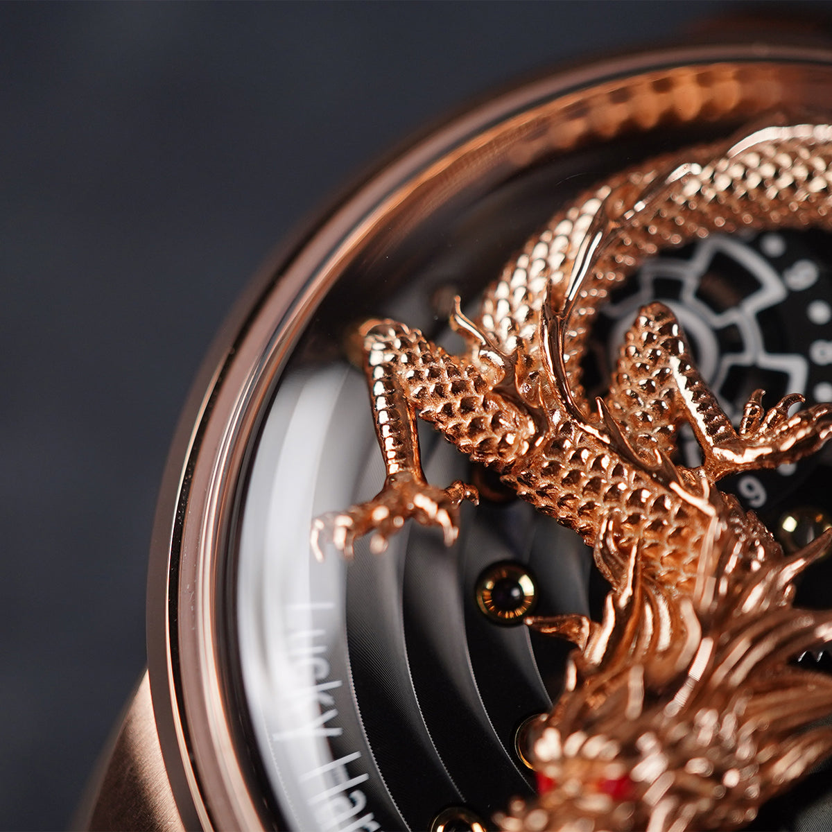 LUCKY HARVEY Rose Gold Dragon Ball Automatic