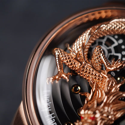 LUCKY HARVEY Rose Gold Dragon Ball Automatic