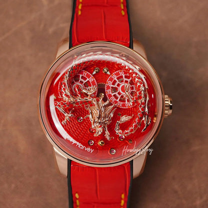 LUCKY HARVEY Red Enamel Dragon Limited 100 Pcs - Horology Story Youtube Store