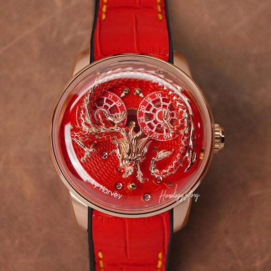LUCKY HARVEY Red Enamel Dragon Limited 100 Pcs - Horology Story Youtube Store