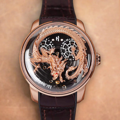 LUCKY HARVEY Rose Gold Dragon Ball Automatic