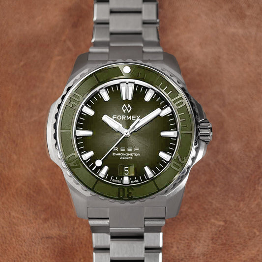 Formex Reef 39,5mm Green Dial Green Ceramic Bezel COSC - Horology Story Youtube Store