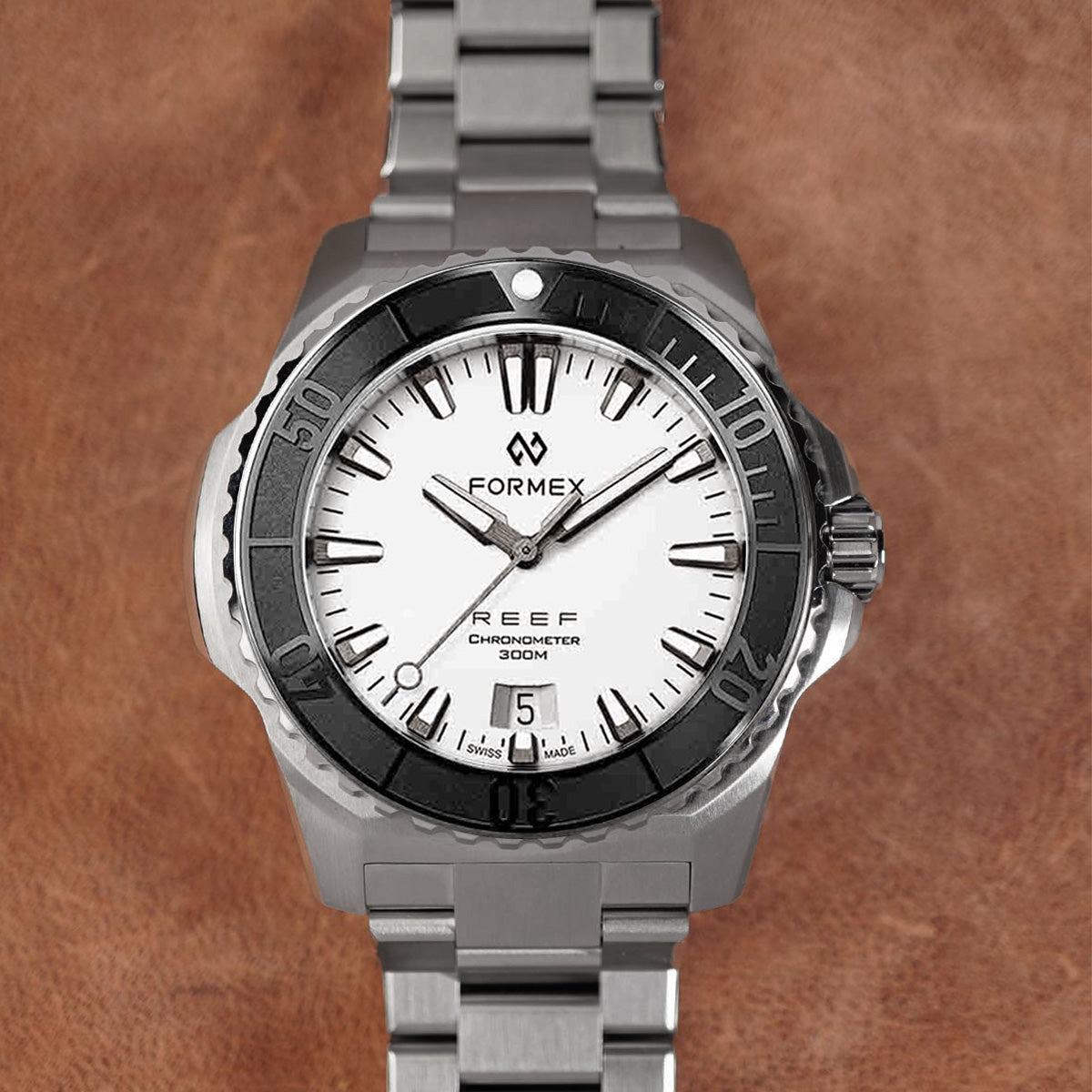 Formex Reef 39,5mm White Dial Black Ceramic Bezel COSC - Horology Story Youtube Store