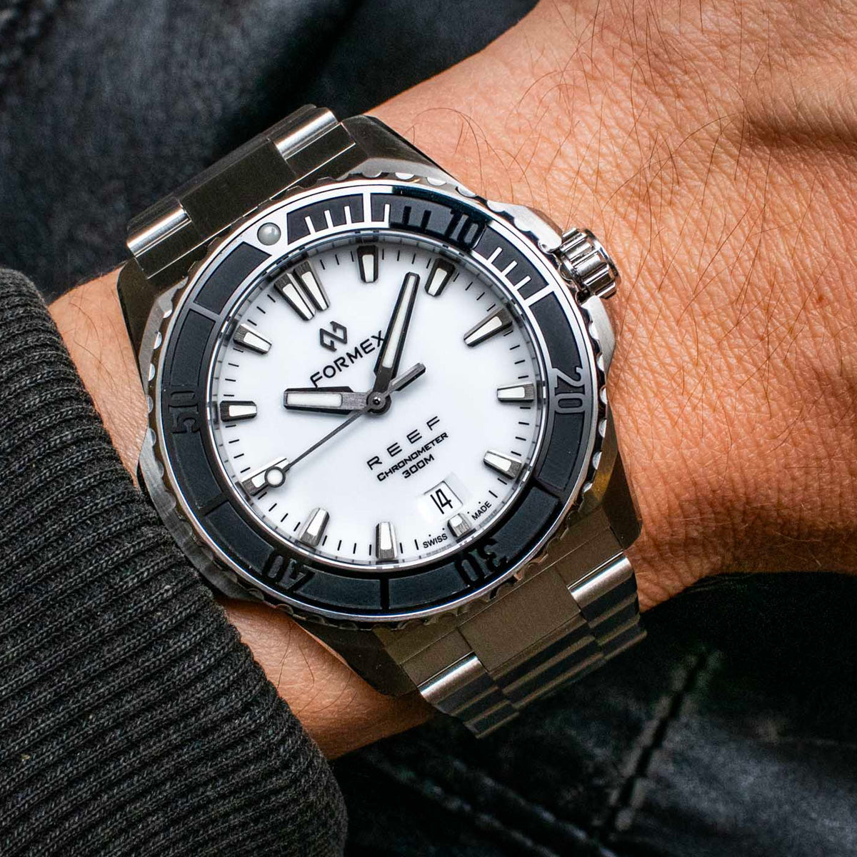 Formex Reef 39,5mm White Dial Black Ceramic Bezel COSC - Horology Story Youtube Store