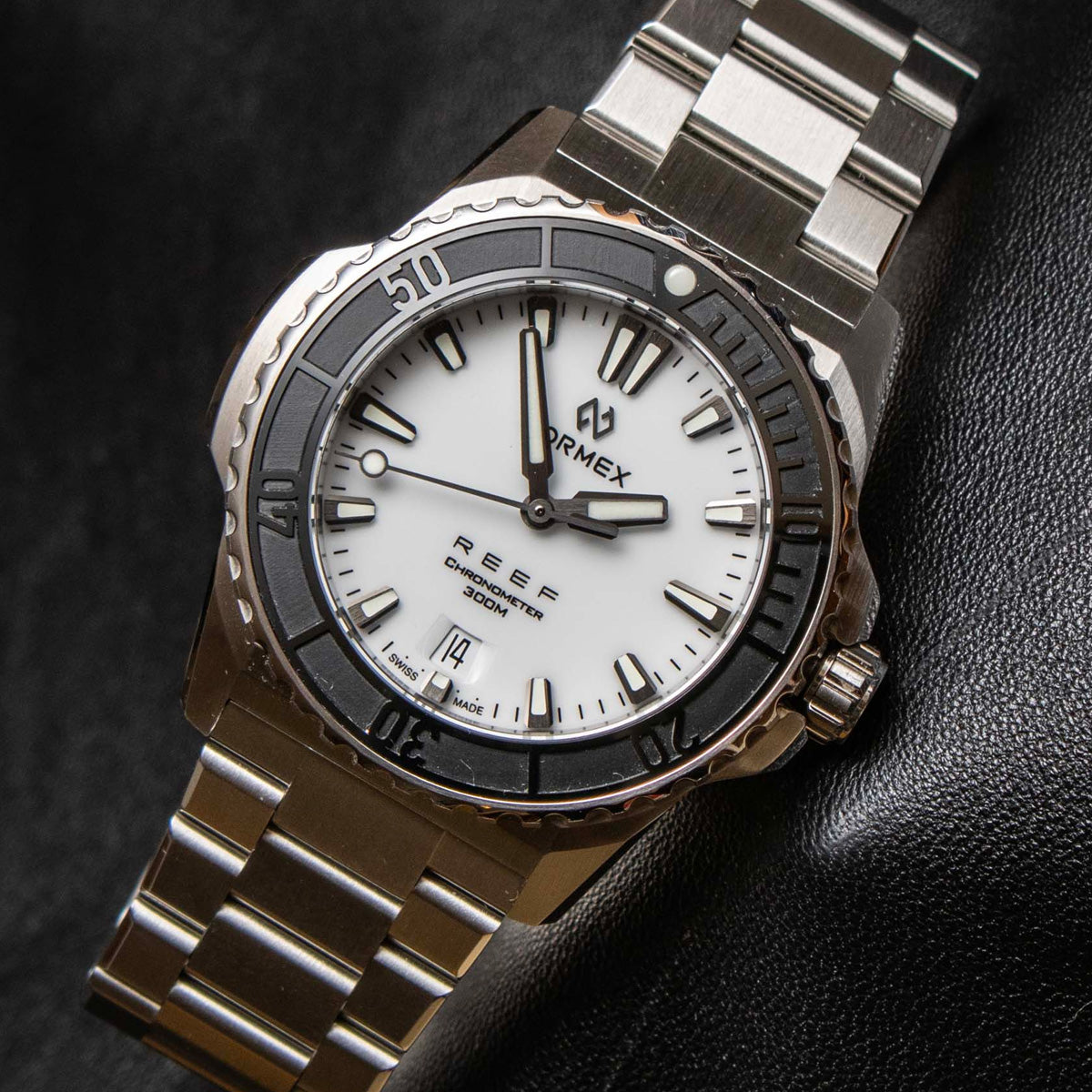 Formex Reef 39,5mm White Dial Black Ceramic Bezel COSC - Horology Story Youtube Store