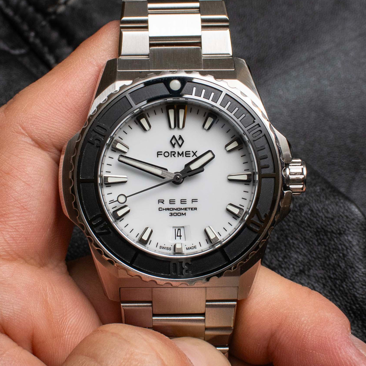 Formex Reef 39,5mm White Dial Black Ceramic Bezel COSC - Horology Story Youtube Store