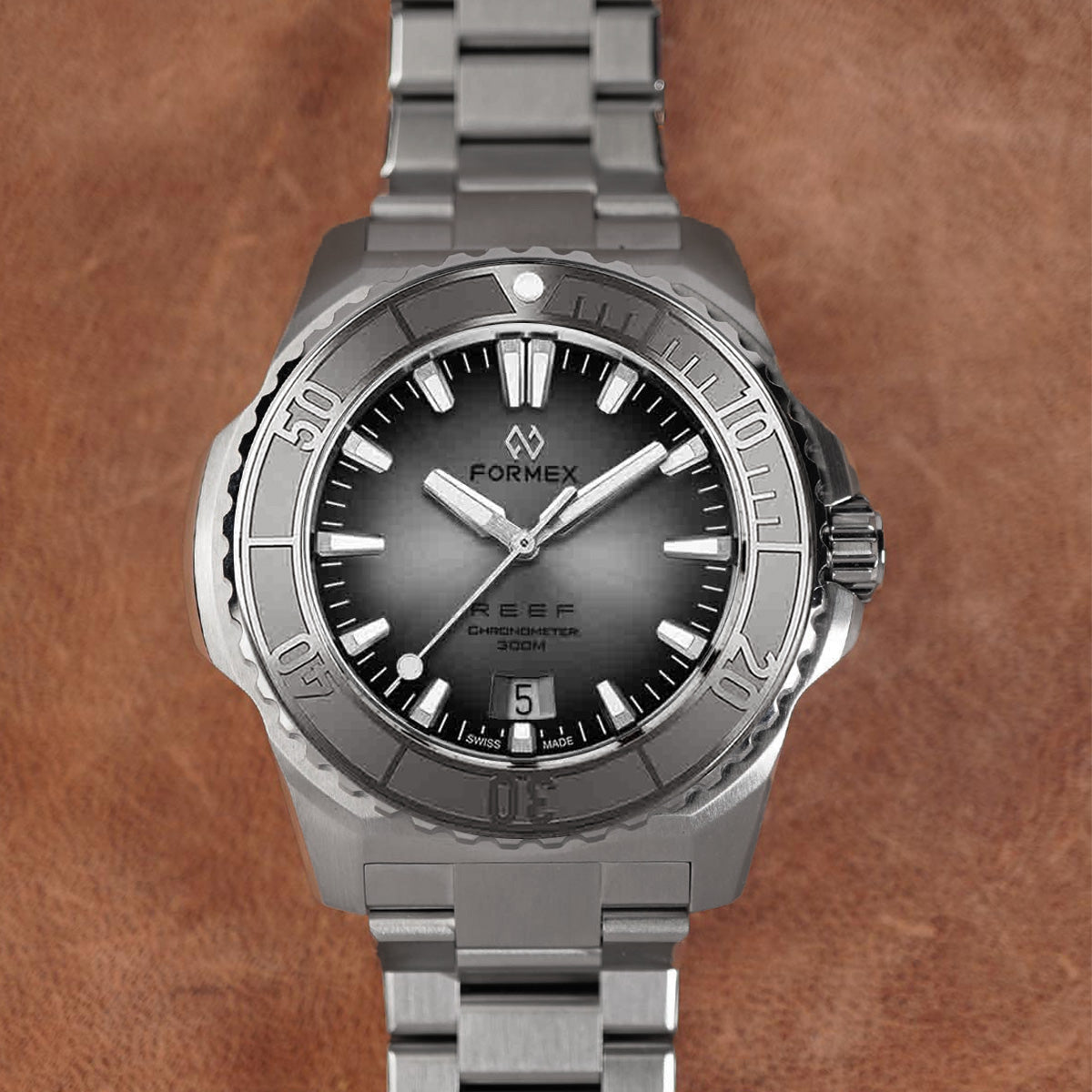 Formex Reef 39,5mm Black Sunburst Dial Steel Bezel COSC - Horology Story Youtube Store