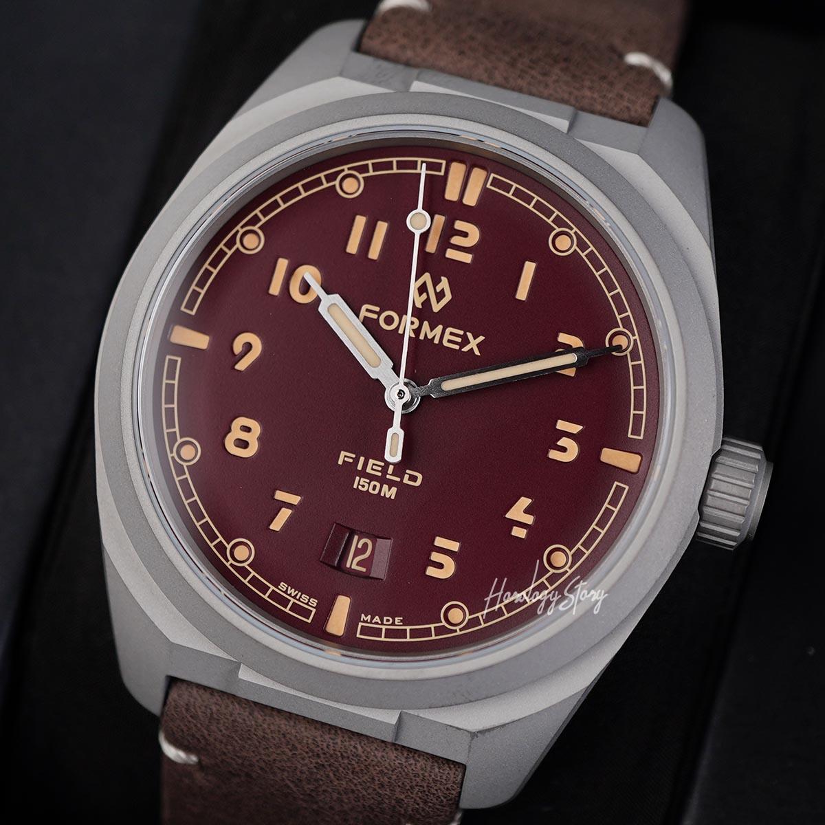 Formex Field Titanium Mahogany Red Dial - Horology Story Youtube Store