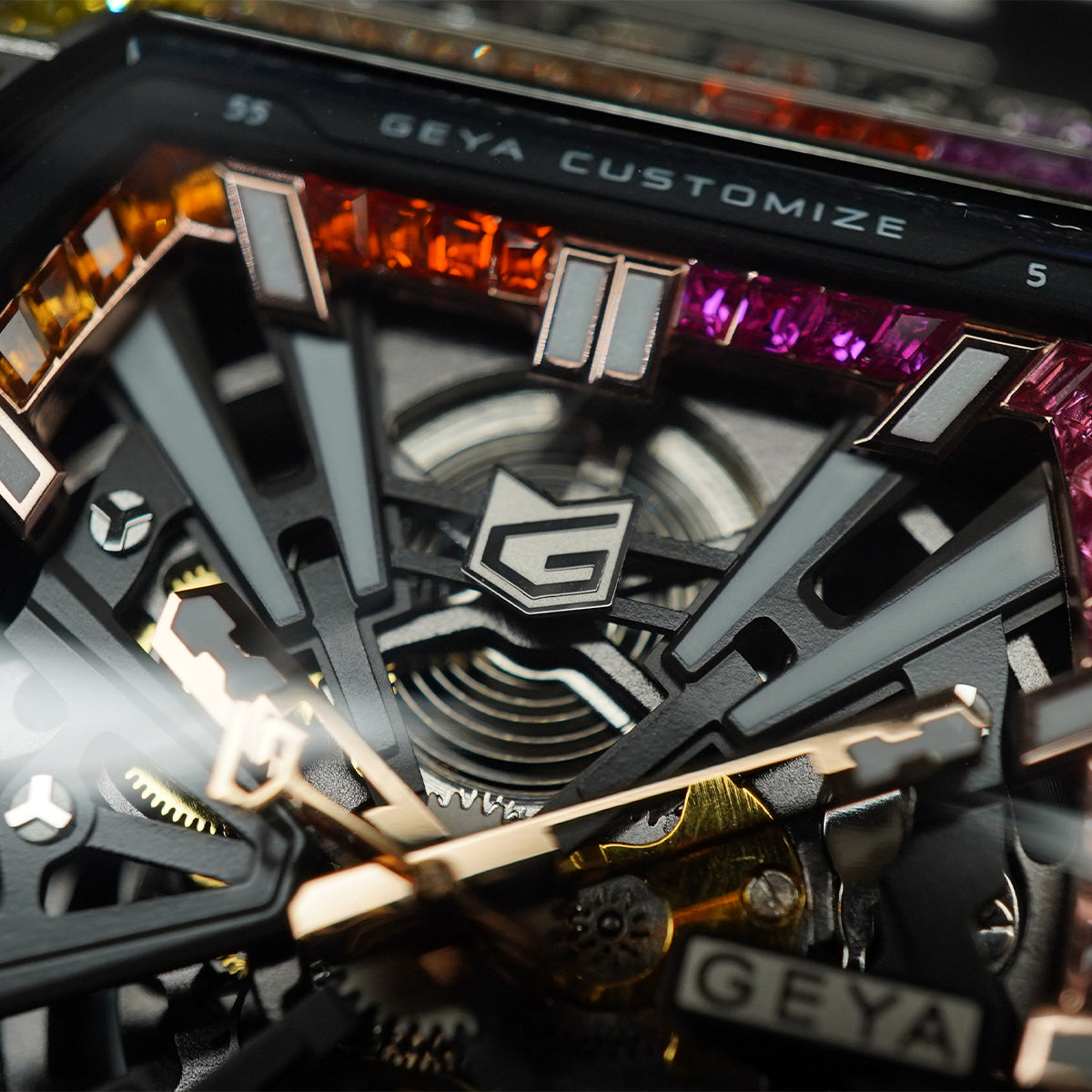 Geya Rainbow Zircon Series Automatic Red G78139