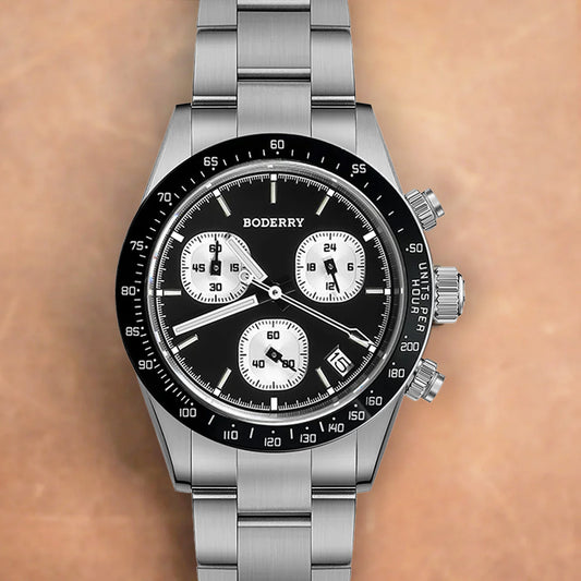Boderry Goldace BD-Q09-01B Titanium Chronograph Black Dial