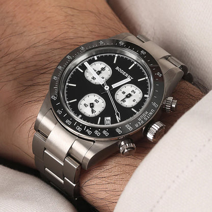 Boderry Goldace BD-Q09-01B Titanium Chronograph Black Dial