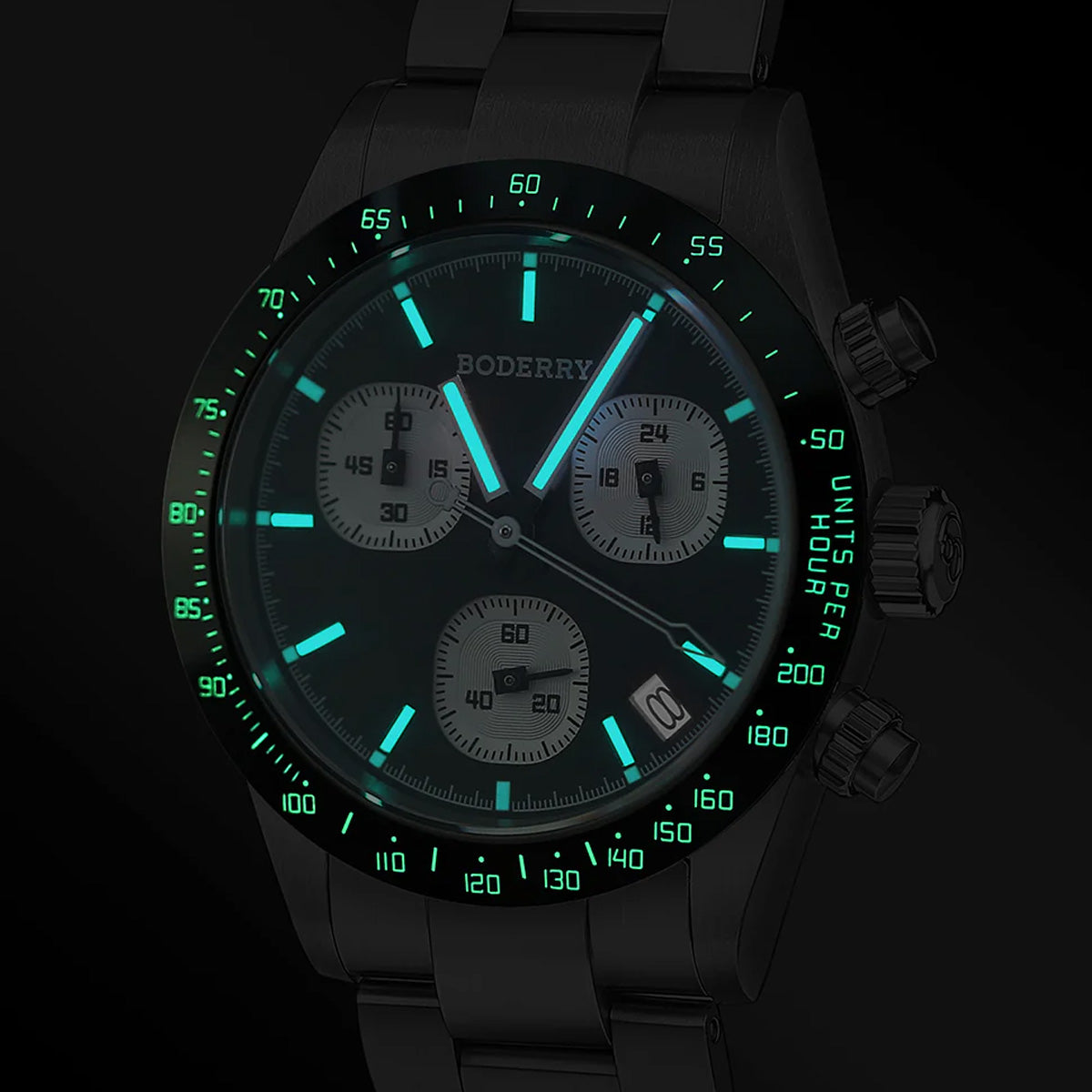 Boderry Goldace BD-Q09-01B Titanium Chronograph Black Dial