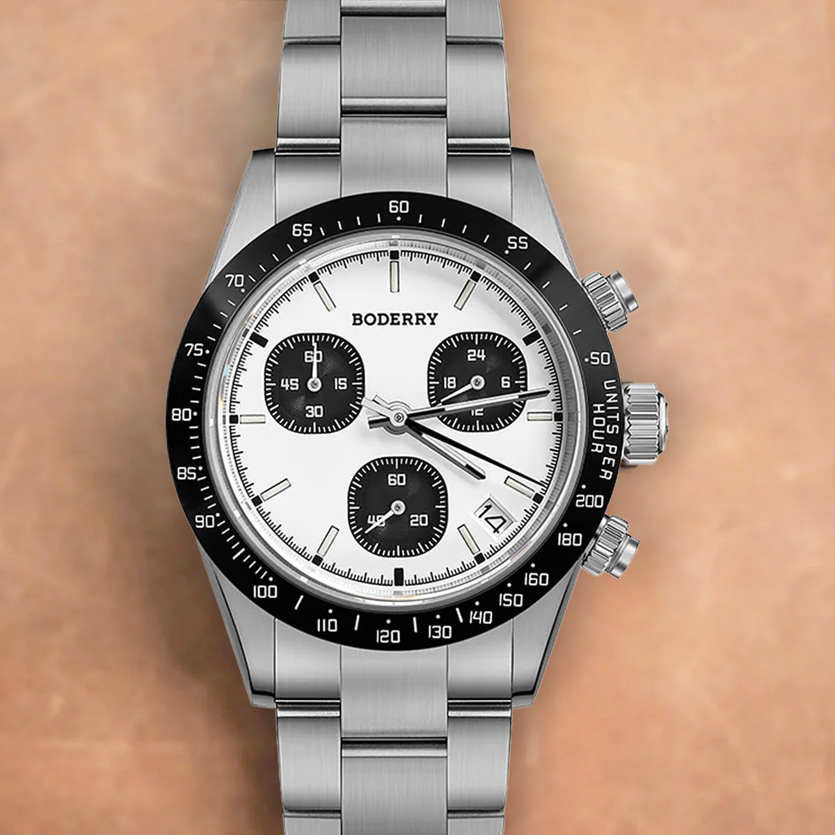 Boderry Goldace BD-Q09-03B Titanium Chronograph White Dial