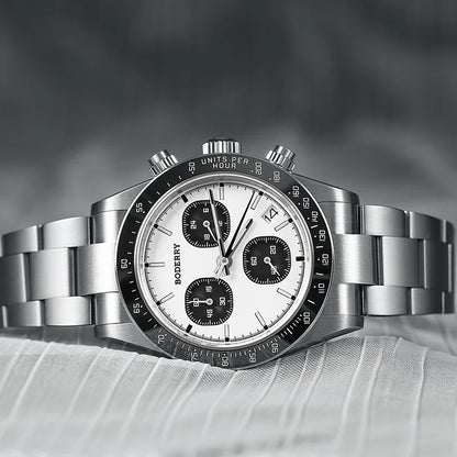Boderry Goldace BD-Q09-03B Titanium Chronograph White Dial