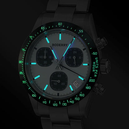 Boderry Goldace BD-Q09-03B Titanium Chronograph White Dial