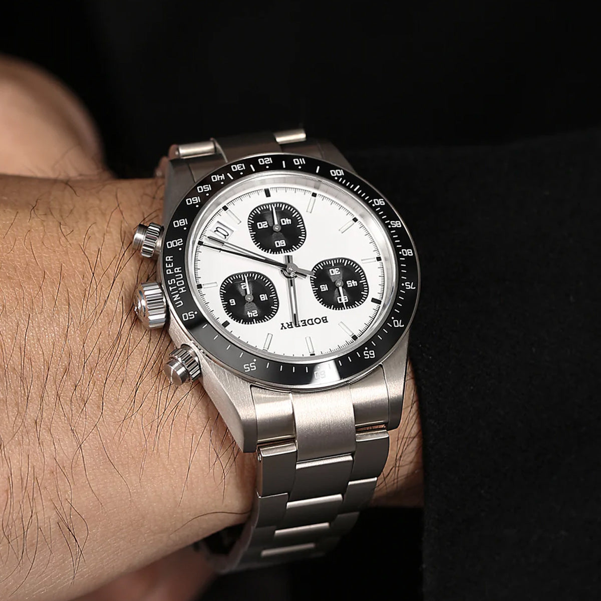 Boderry Goldace BD-Q09-03B Titanium Chronograph White Dial