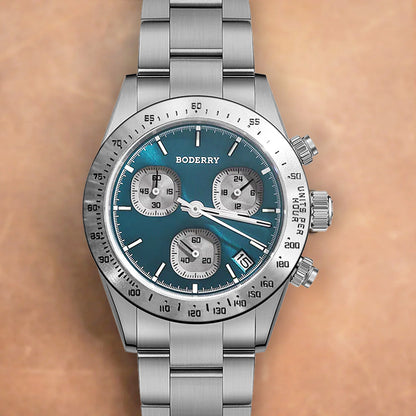 Boderry Goldace BD-Q09-04B Titanium Chronograph Blue Dial