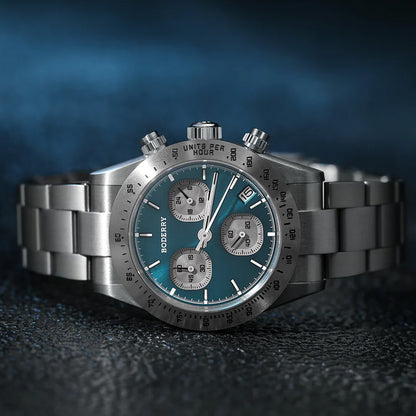 Boderry Goldace BD-Q09-04B Titanium Chronograph Blue Dial