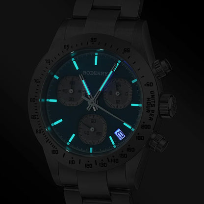Boderry Goldace BD-Q09-04B Titanium Chronograph Blue Dial