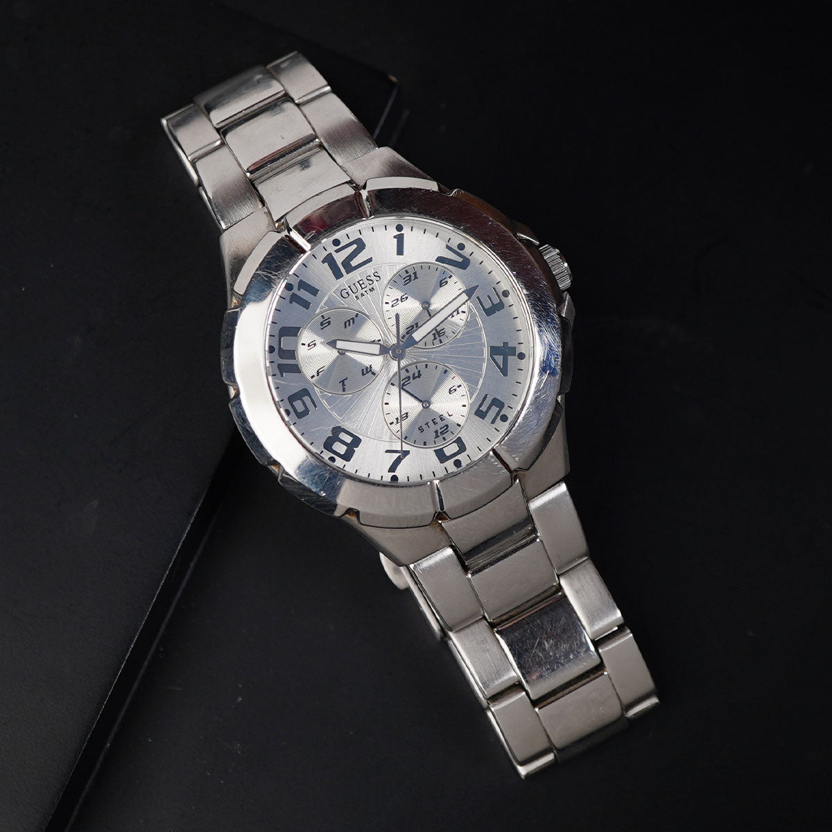 Guess Men Rush Silver I90199G1 42mm Stainless Steel Case Silver Dial - Horology Story Youtube Store