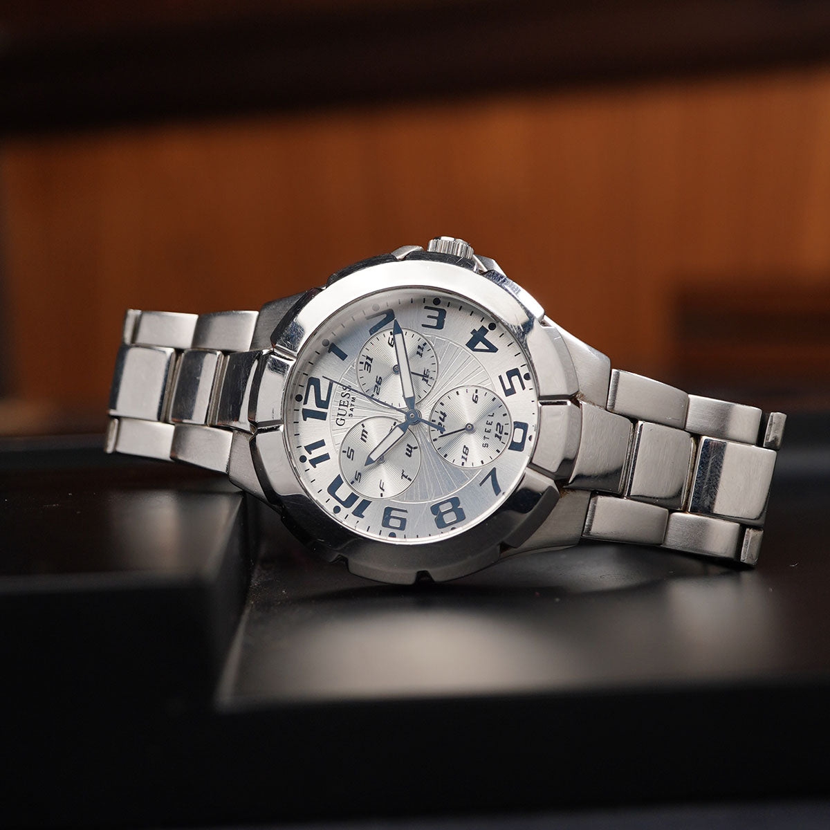 Guess Men Rush Silver I90199G1 42mm Stainless Steel Case Silver Dial - Horology Story Youtube Store