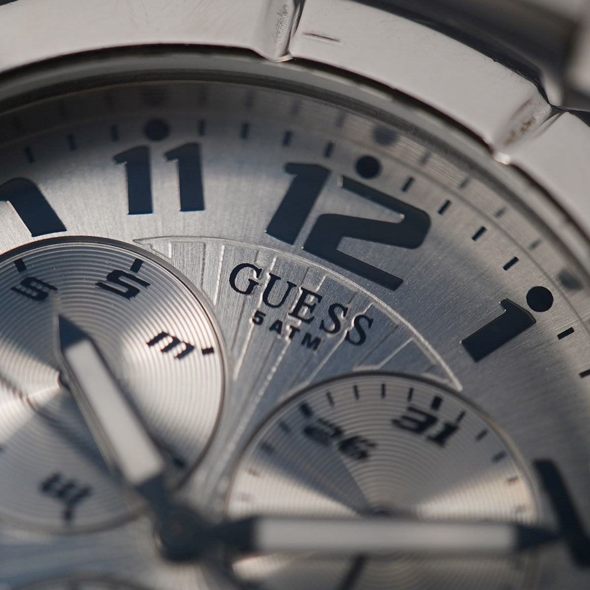 Guess Men Rush Silver I90199G1 42mm Stainless Steel Case Silver Dial - Horology Story Youtube Store
