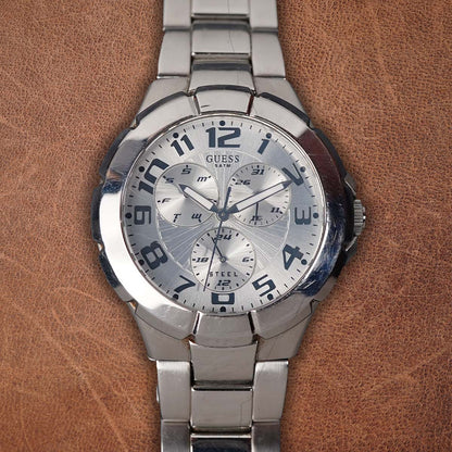 Guess Men Rush Silver I90199G1 42mm Stainless Steel Case Silver Dial - Horology Story Youtube Store