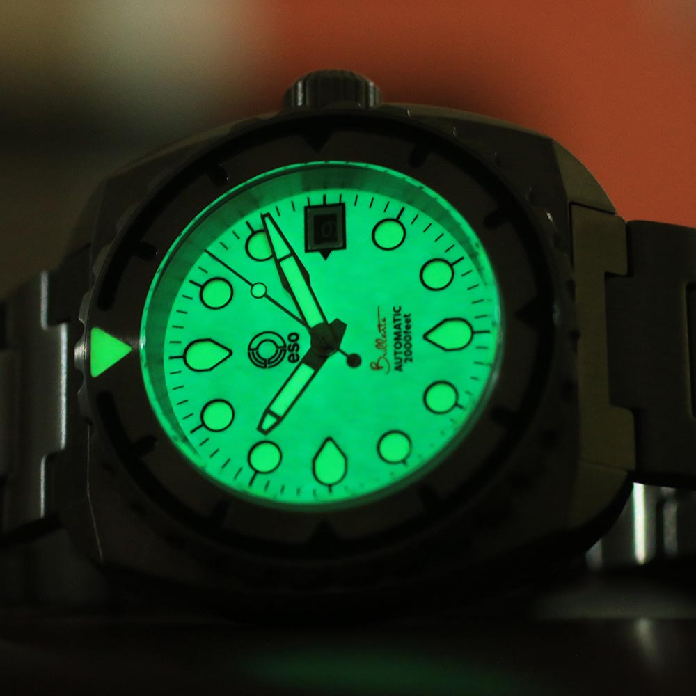 Esoteric Bathyal Brillante Stainless Steel Case White Fully Lume Dial - Horology Story Youtube Store